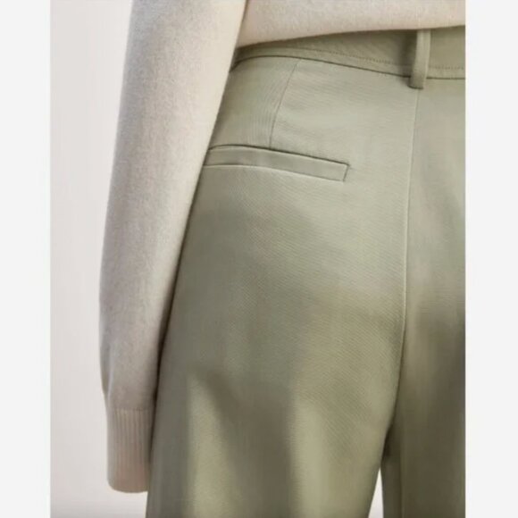 NEW Everlane The Draper Pleated Pant in Buttersmooth 8 Seagrass Green - Picture 3 of 11